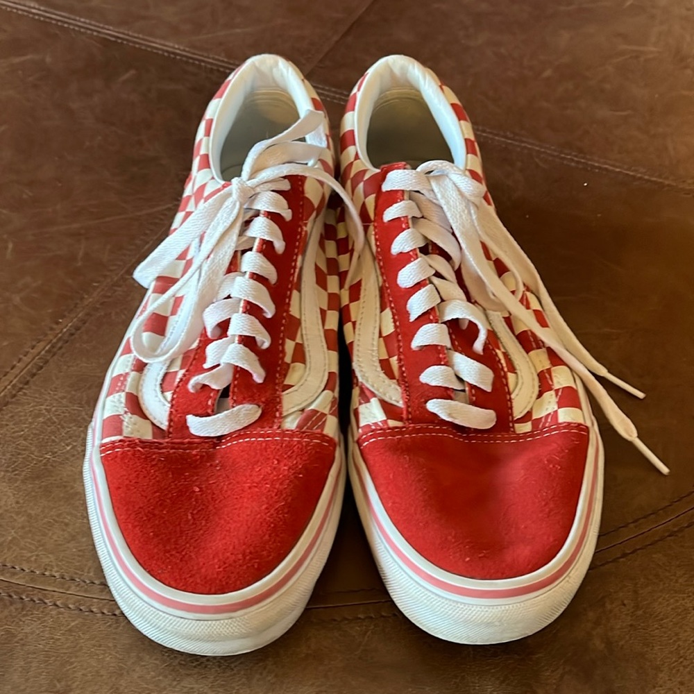 Vans men’s red checkered sneakers. Size 10.  Used very good condition!